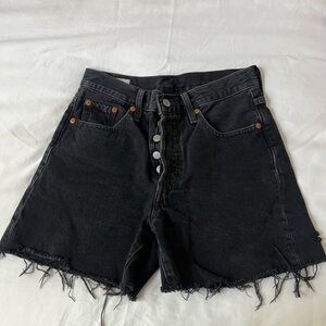 Levi’s 501 black denim shorts
